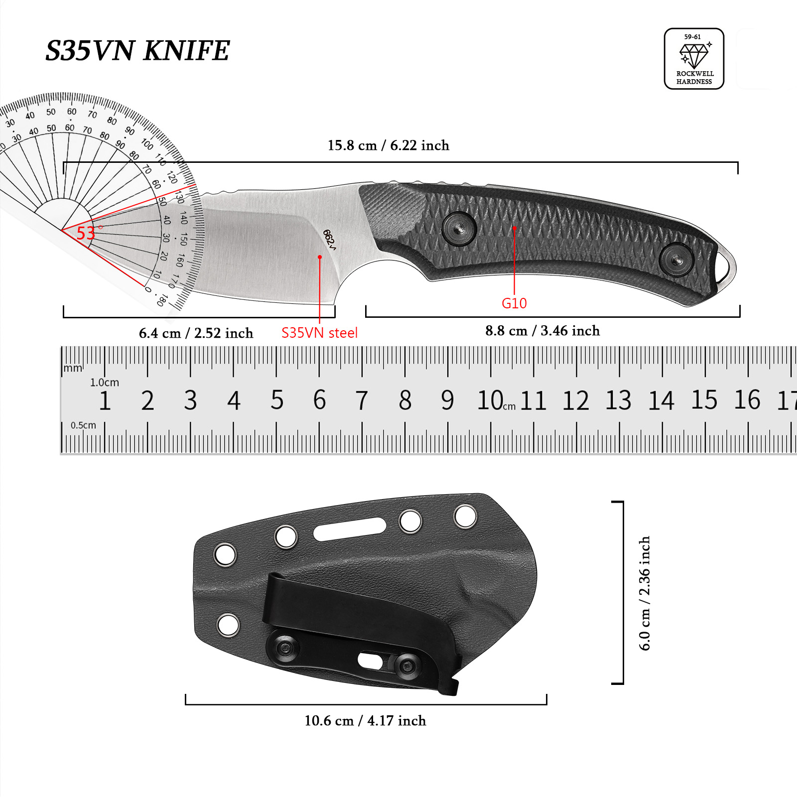 Wielofunkcyjne narzędzie EDC d – Edc Carry Fixed Blade Knife recenzja i cena